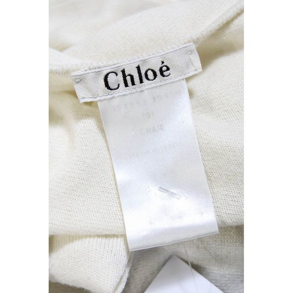 Chloe Womens Rivet Waist Surplice Dolman Sleeve Sweater Ivory Size Extra Small - Picture 5 of 5
